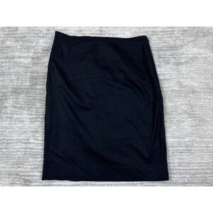 Gap Skirt Women 2 Black Stretch Business Casual‎ Career Work Wear Slit Zip